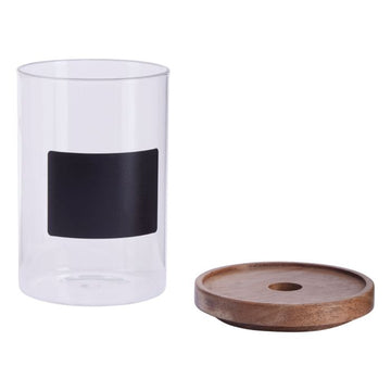 Tromso Chalkboard Glass Storage Jar 950ml with Wooden Lid