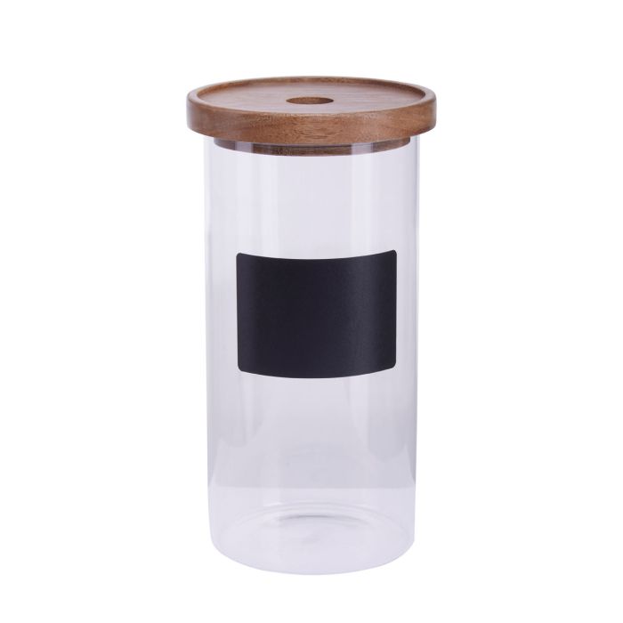 Tromso Chalkboard Glass Storage Jar 1300ml with Wooden Lid