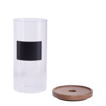 Tromso Chalkboard Glass Storage Jar 1300ml with Wooden Lid