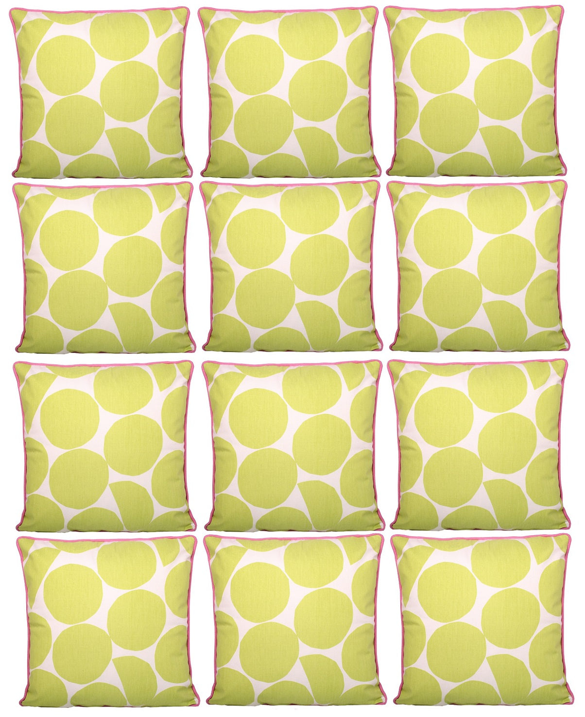 12pc Outdoor Filled Cushion Cover Pink Green
