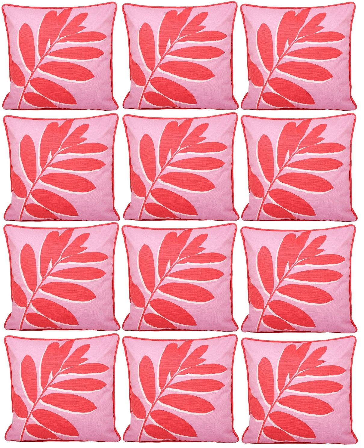 12pc Outdoor Filled Cushion Cover Pink Leaf