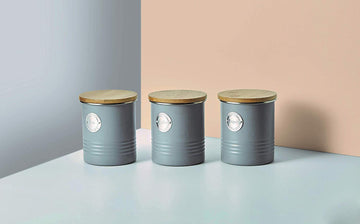 Typhoon Living Grey Tin Tea Canister