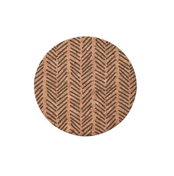 Pack of 4 Round Typhoon Monochrome Cork Table Coasters