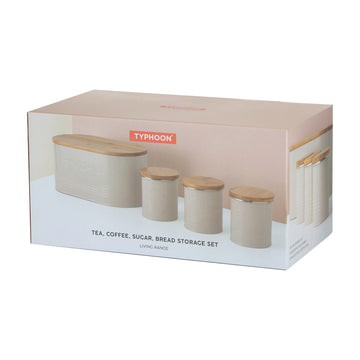 Typhoon Essential Oatmeal Tea Coffee Storage Canisters Set