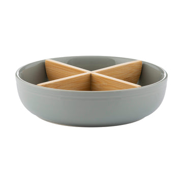 Typhoon World Food Serving Bowl with Wooden Sections