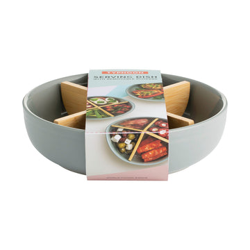 Typhoon World Food Serving Bowl with Wooden Sections