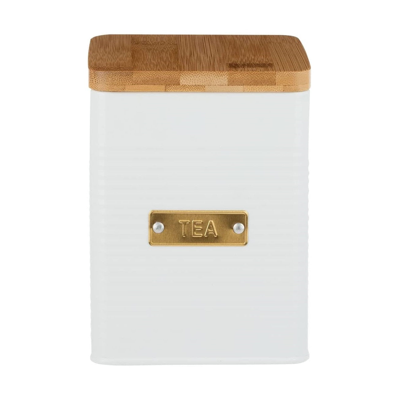 White Steel Tea Storage Square Canister