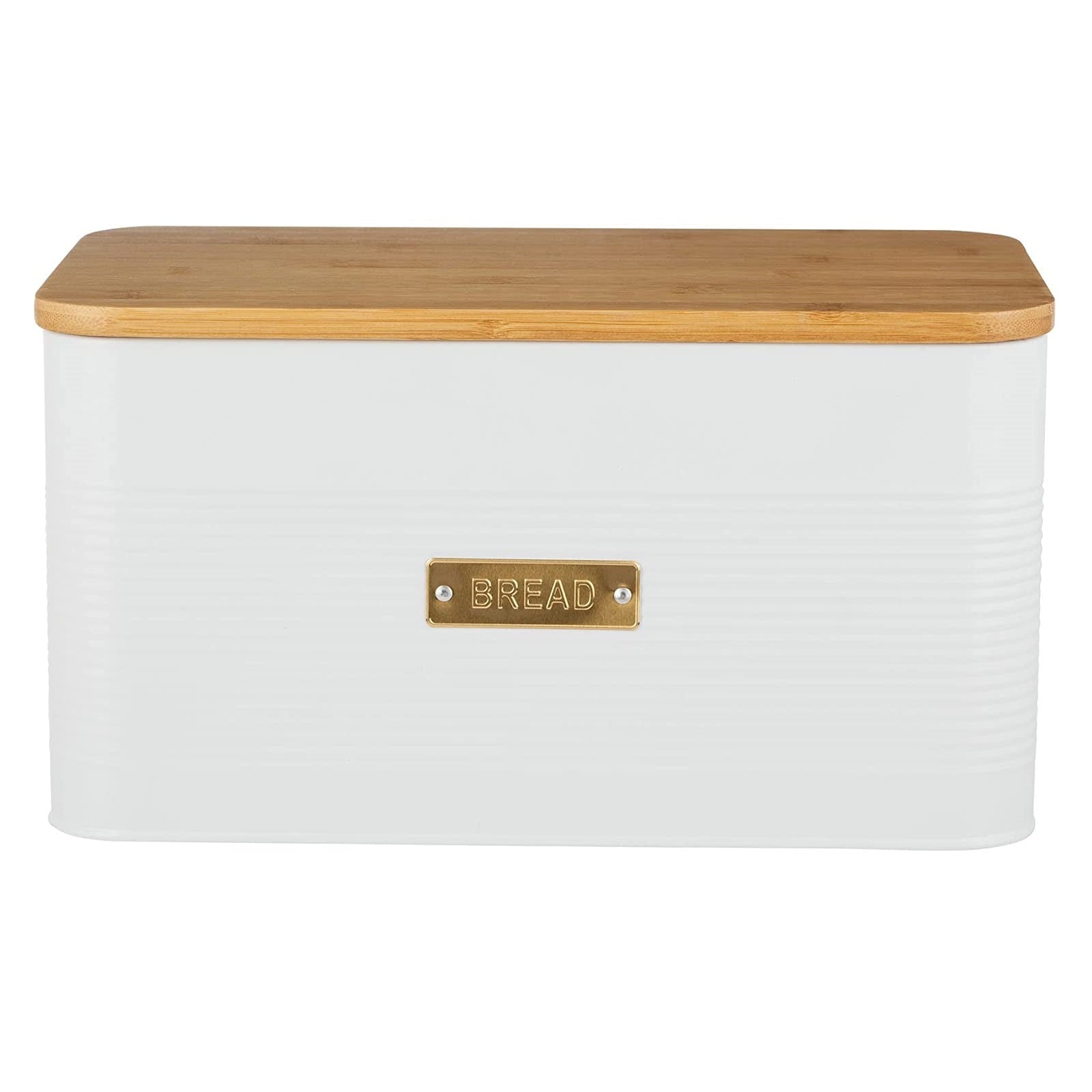 White Steel Bread Bin Square Canister