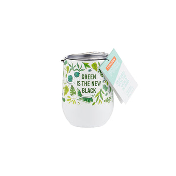 350ml Pure White Green Cool Touch Travel Flask Tumbler