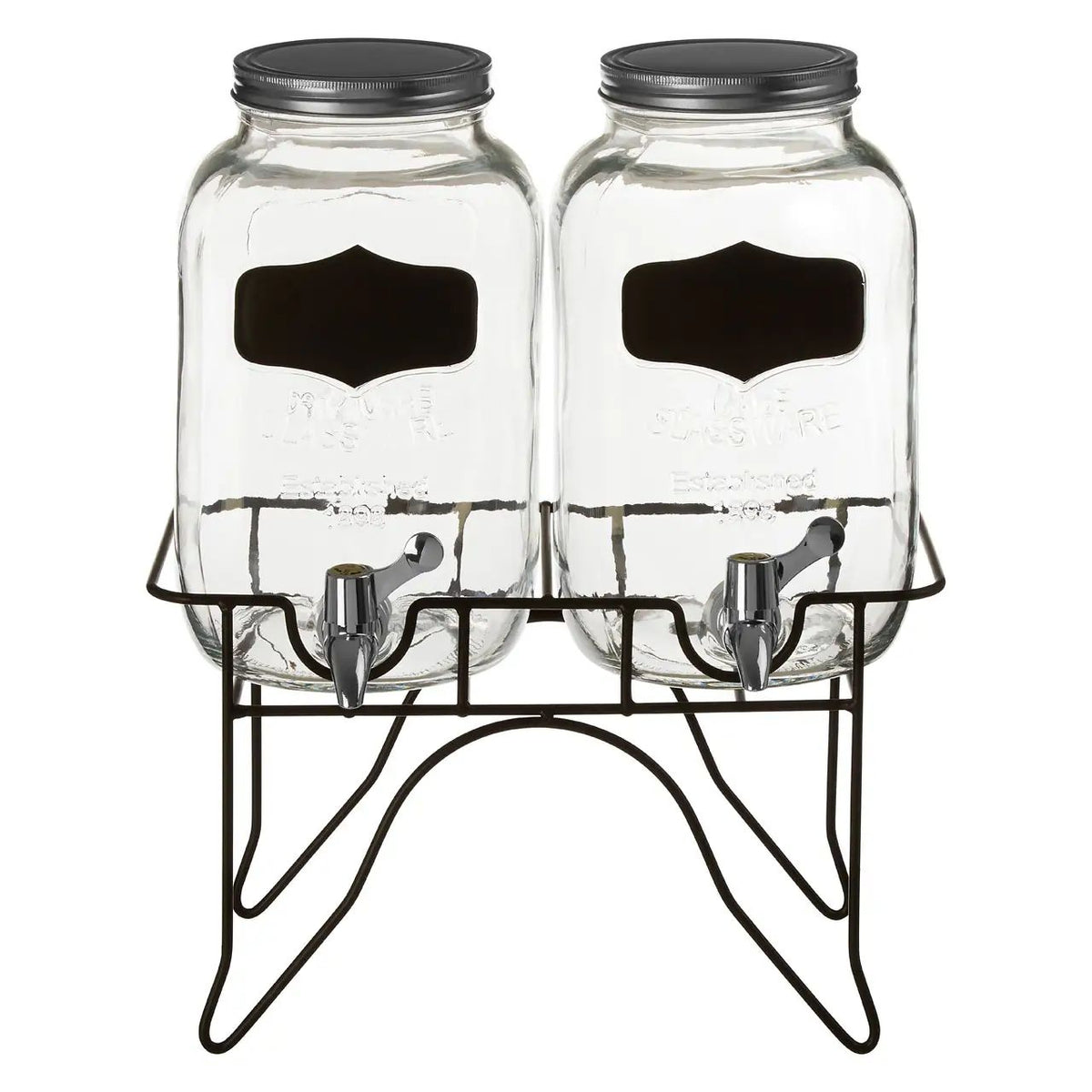 Grocer Set of 2 Drink Dispensers with Stand