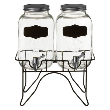 Grocer Set of 2 Drink Dispensers with Stand
