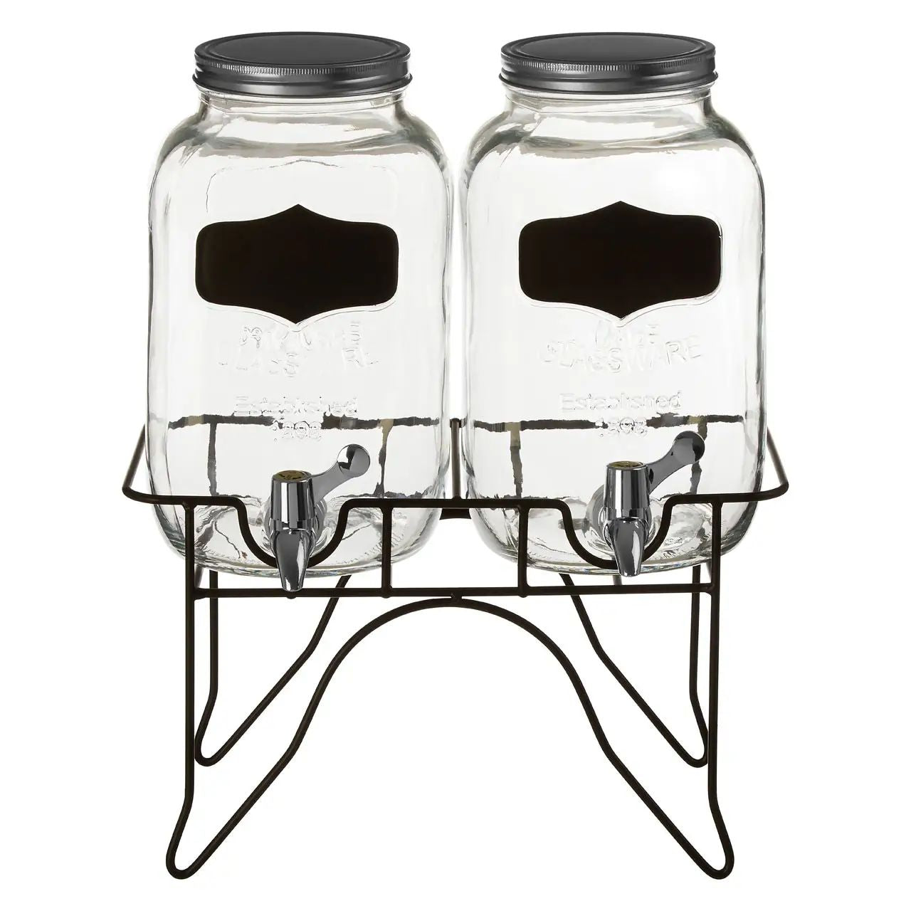 Grocer Set of 2 Drink Dispensers with Stand