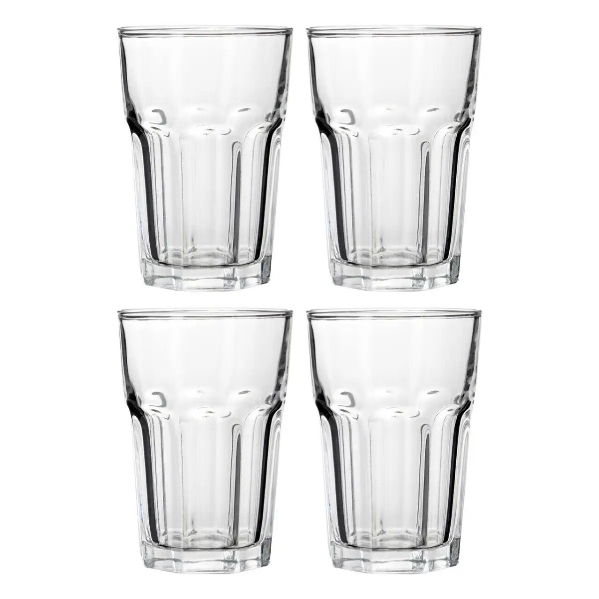 Euri Set Of 4 Luxor Clear Glass Tumblers 360ml