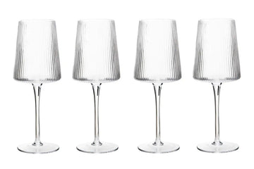 Elric Set of Four Ribbed Wine Glasses