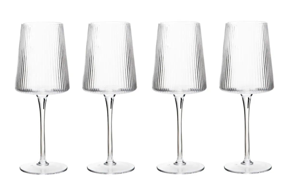 Elric Set of Four Ribbed Wine Glasses