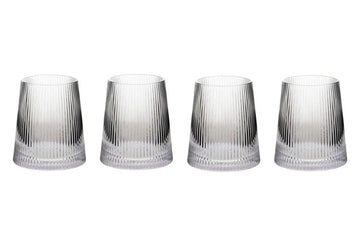 Elric Set of Four Ribbed Glass Tumblers