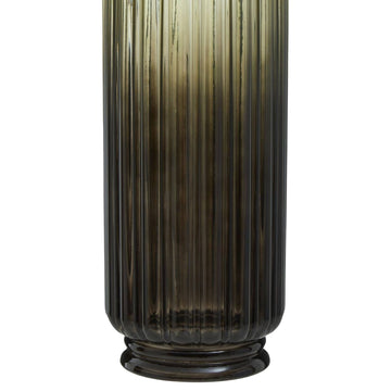 Cima Large Grey Ribbed Glass Vase