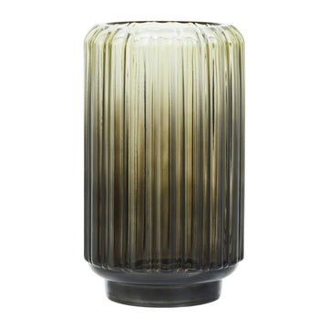 Cima Small Grey Ribbed Glass Vase