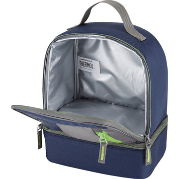 Insulated Radiance Navy Dual Food Carry Lunch Kit Bag