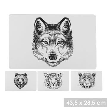 Set Of 4 Rectangle Placemats Animal Print