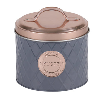 Urban Living Grey & Copper Lid Sugar Tin Canister