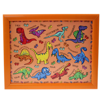 Orange Laptray for Kids - Dinosaur