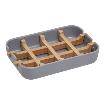 Canyon Grey Soap Dish Rectangular Bamboo