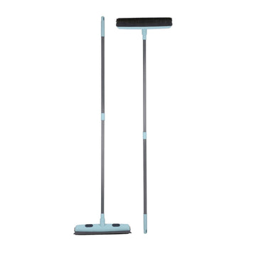 Blue Rubber Broom Bristle Cleaning Long Handle Brush