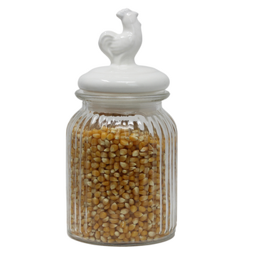 3Pcs 900ml Cockerel Glass Food Storage Jar
