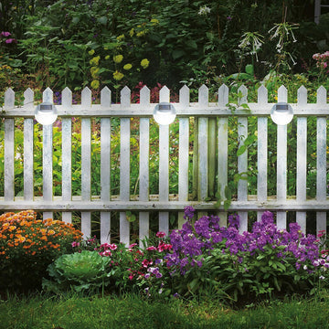 White Solar Powered Fence Lights