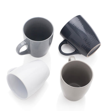 12Pcs Grey Stoneware Coffee Mug Set