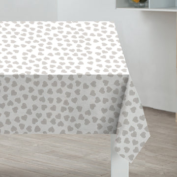 Grey Hearts Design Dining Kitchen Tablecloth