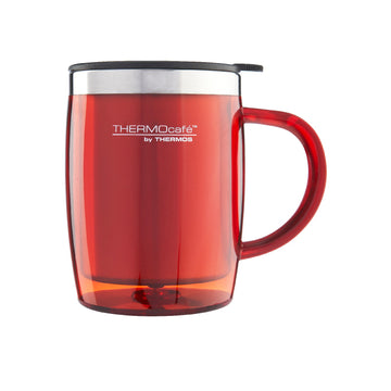 450ml Desk Mug Red Non Spill Insulated Coffee Tea Milk Cup