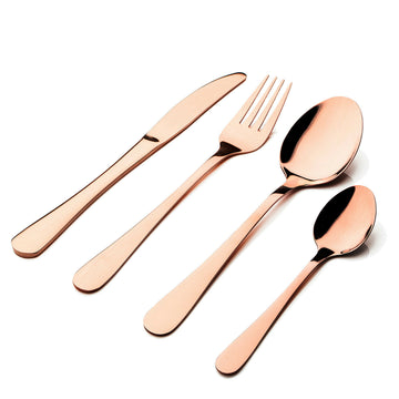 16Pcs Copper Stainless Steel Cutlery Set