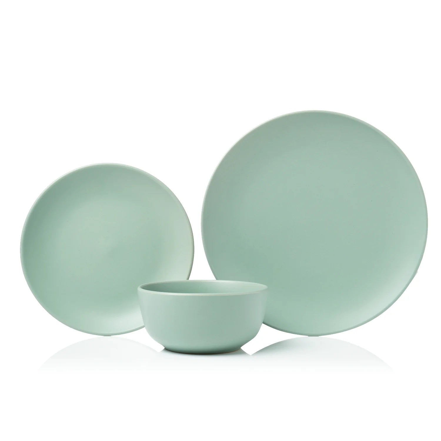 12pc Stoneware Sage Green Dinner Set