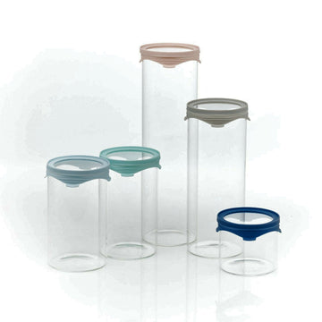 5pc Silicone Lids Airtight Storage Jars Set