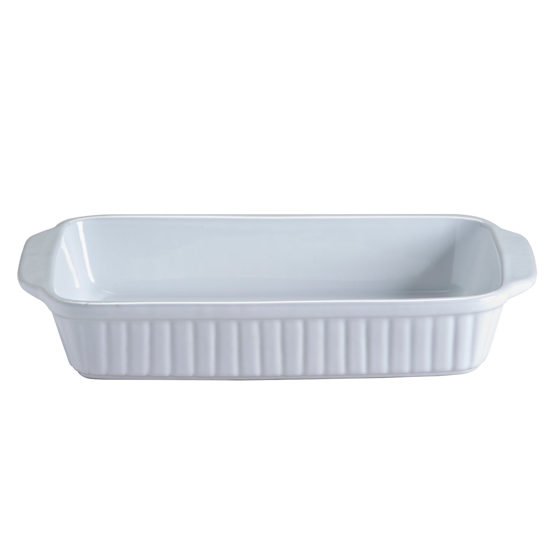 Classic White Stoneware Rectangular Roasting Baking Dish