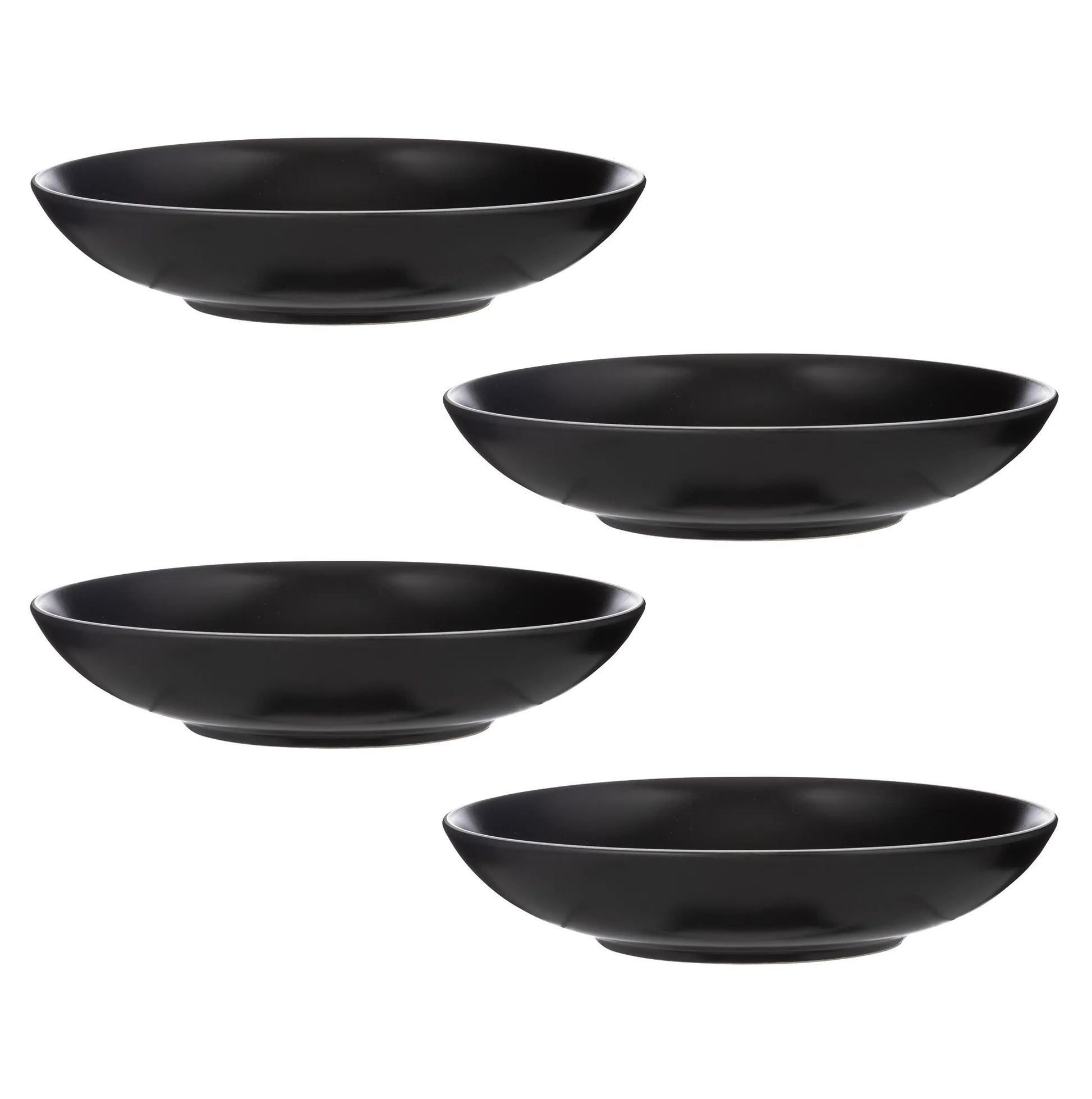 4Pcs 800ml Classic Black Ceramic Pasta Bowl