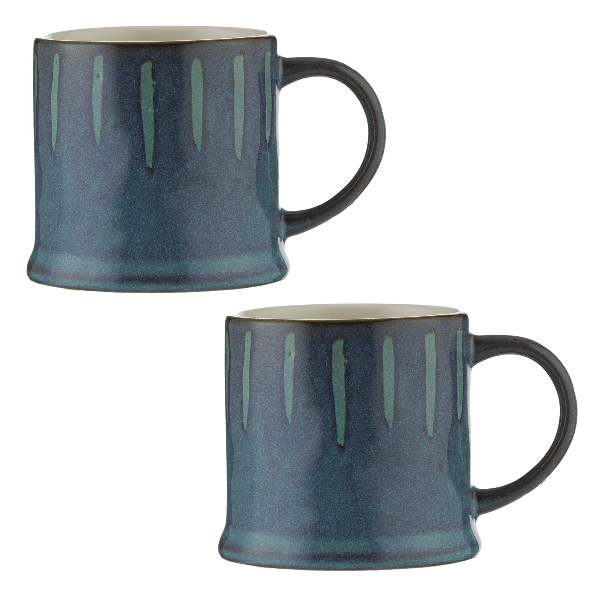 2Pcs 400ml Teal Stoneware Reactive Glaze Mugs