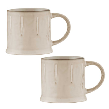 2Pcs 400ml Cream Stoneware Reactive Mug
