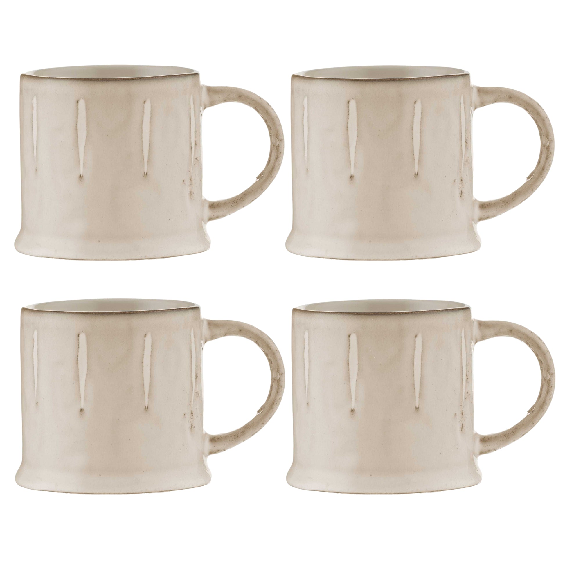 4Pcs 400ml Cream Stoneware Reactive Mug