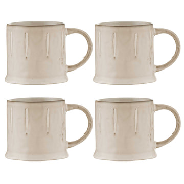 4Pcs 400ml Cream Stoneware Reactive Mug