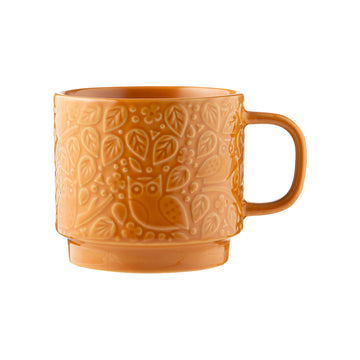 4Pcs 300ml Ochre Forest Theme Stoneware Mug
