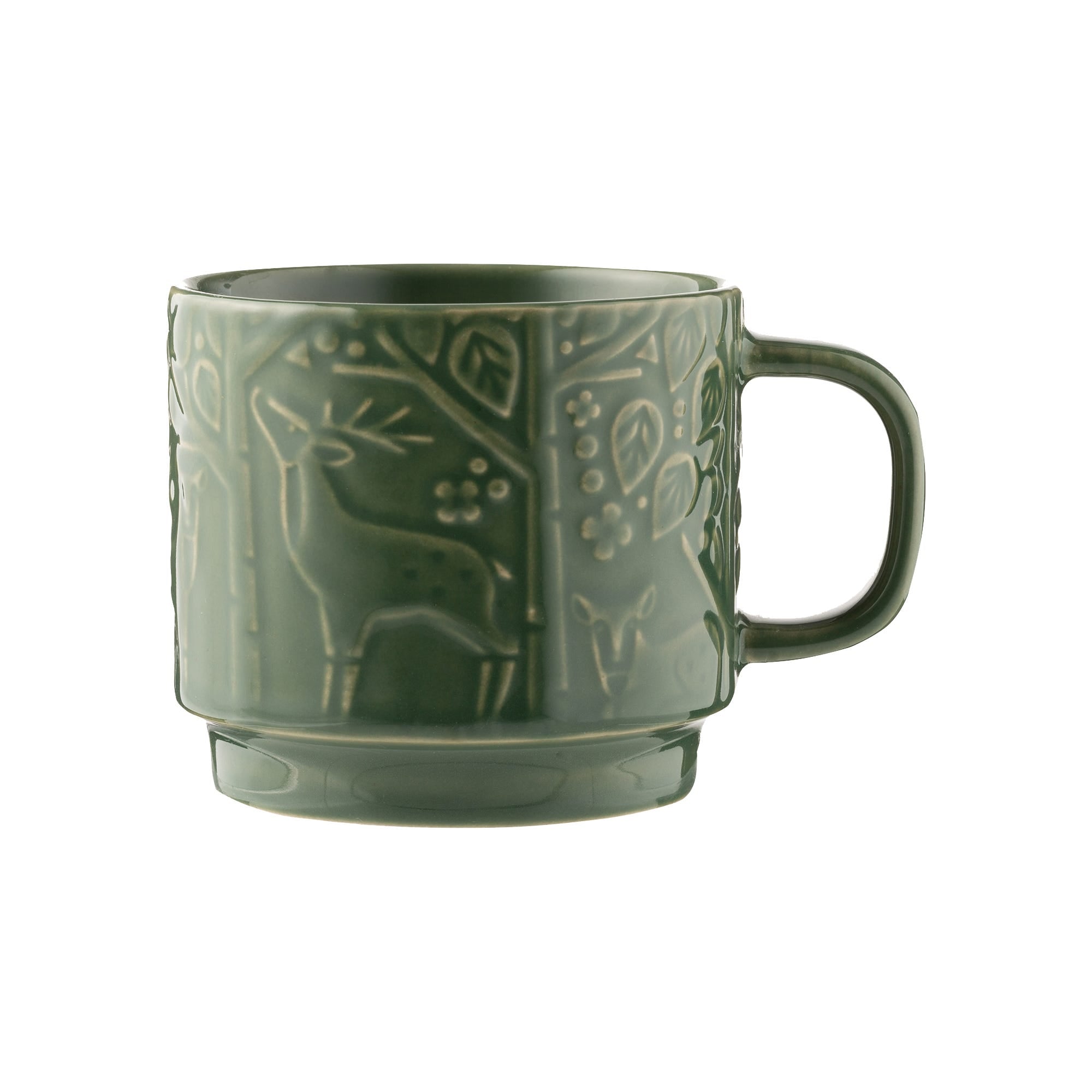 300ml Green Forest Theme Stoneware Mug