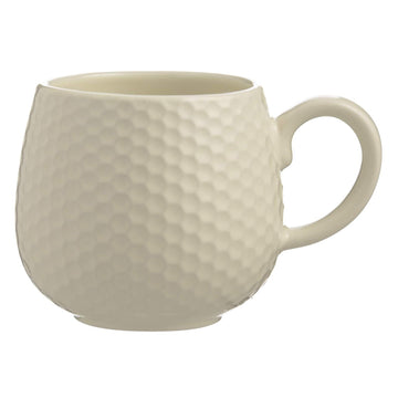 4Pcs 350ml Stoneware Cream Embossed Honeycomb Mugs