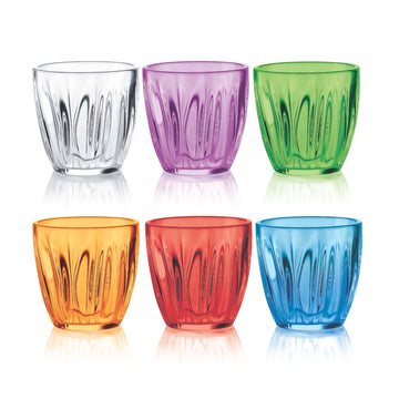 6x Plastic Tumbler Transparent Guzzini Drinking Glass
