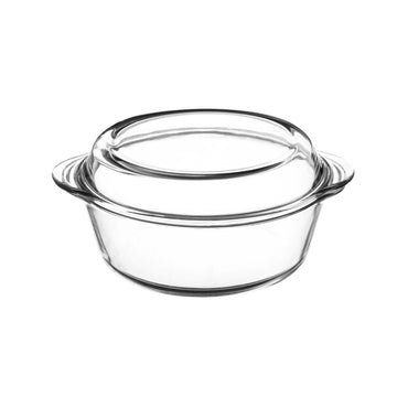2L Round Borosilicate Glass Casserole Dish w/ Lid