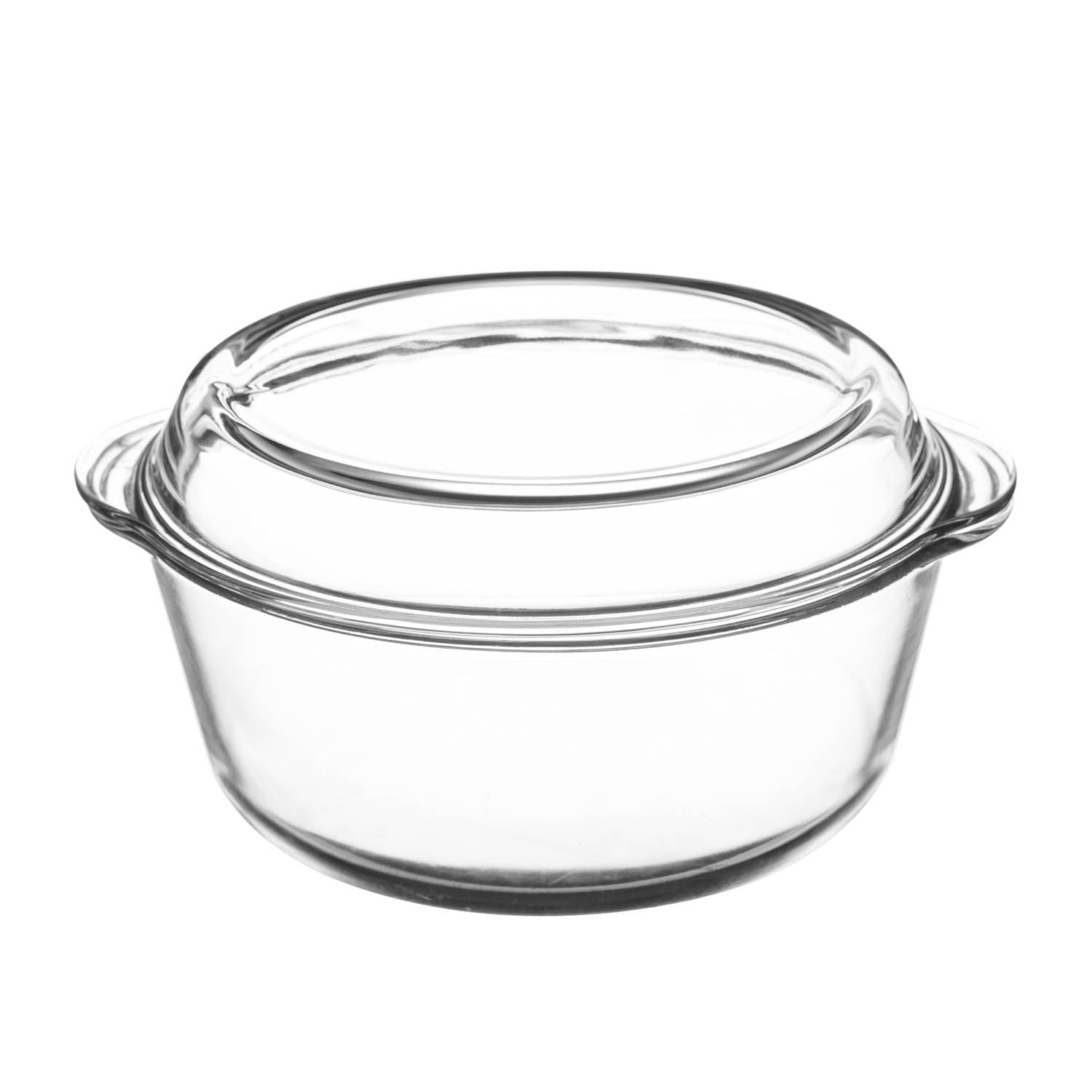 3L Round Borosilicate Glass Casserole Dish w/ Lid