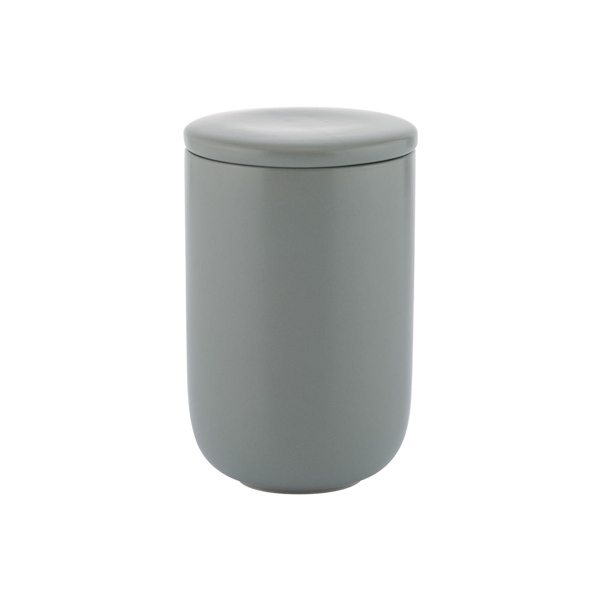 Classic Grey Cylindrical Stoneware Storage Container
