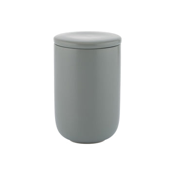 Classic Grey Cylindrical Stoneware Storage Container